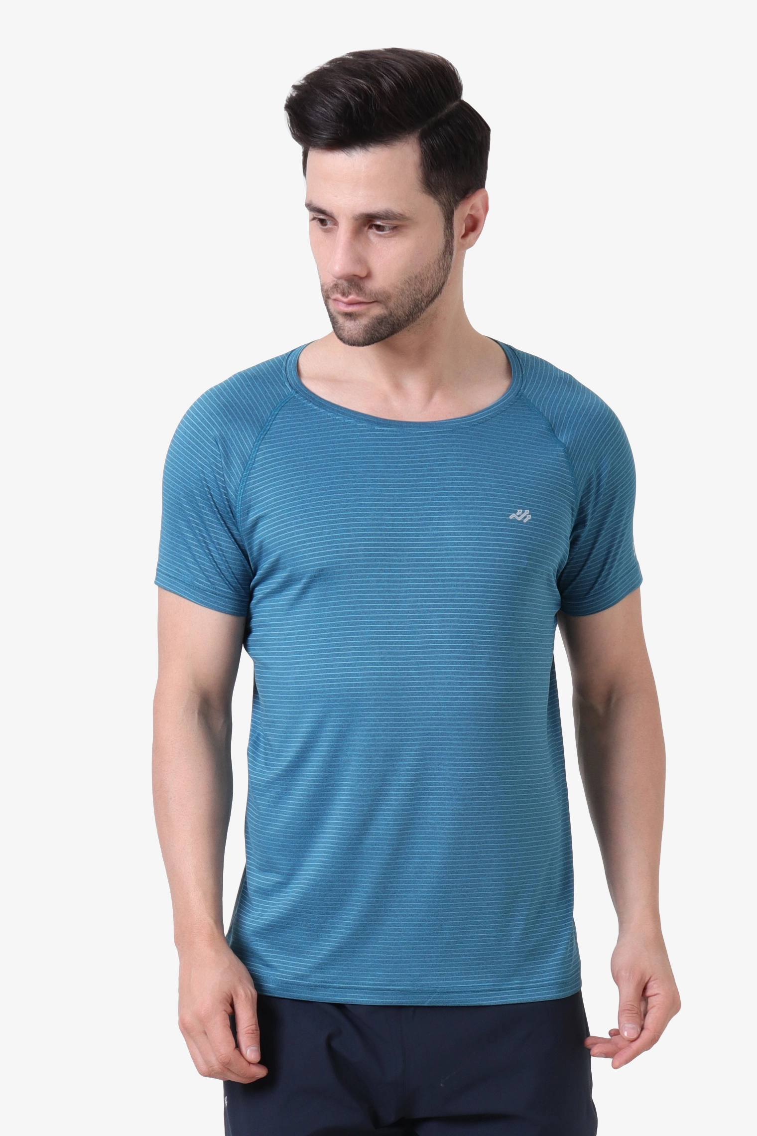 GROW ATHLEISURE -Raglan high Performance tshirt-Teal blue-Casual Gym wear Sportswear (2)